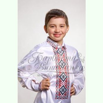 Атласна біла дитяча вишиванка СД-018Б