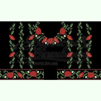 Атласна чорна жіноча вишиванка БЖ-050Ч
