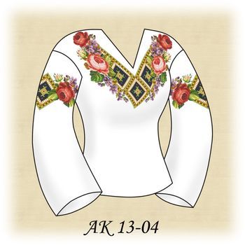 Літні троянди АК 13-04 Л. Заготовка до жіночої вишиванки кольору льону