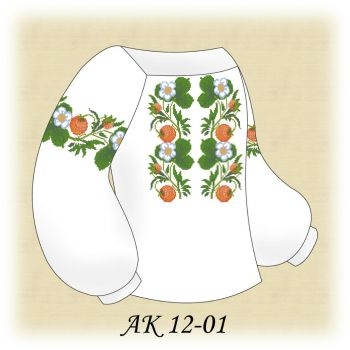 Полунички АК 12-01 Л. Заготовка дитячої вишиванки кольору льону