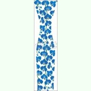 Сині орхідеї ПЛ183кБ. Заготовка до білої жіночої сукні на атлас-котоні
