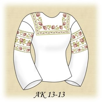 Чайна Троянда АК 13-13. Заготовка жіночої вишиванки