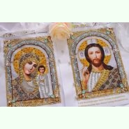 Вінчальна пара Ікона Божої Матері Казанська. Ікона Господь Вседержитель) P-428