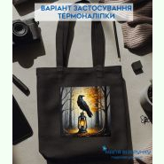 Ворон на ліхтарі ТН-1081. Термоналіпка для вишивки