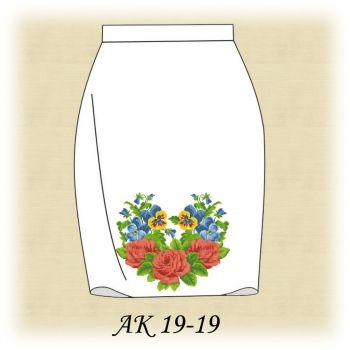 Троянди з братчиками АК 19-19. Заготовка жіночої спідниці