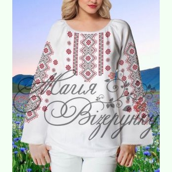 Червоно-чорна Н-020. Заготовка до жіночої вишиванки