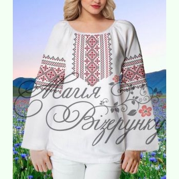 Червоно-чорна Н-022. Заготовка до жіночої вишиванки