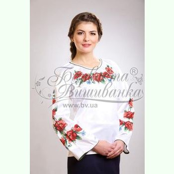 Маки, волошки БЖ003. Заготовка до жіночої вишиванки