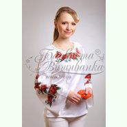 Маки, волошки БЖ003. Заготовка до жіночої вишиванки