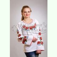 Маки, волошки БЖ003. Заготовка до жіночої вишиванки