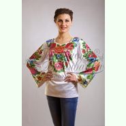 Атласна біла жіноча вишиванка БЖ-005Б