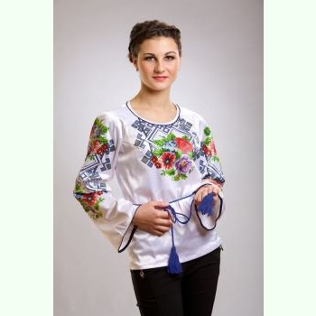 Маки і незабудки. Молодіжна БЖ014. Заготовка до жіночої вишиванки