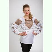 Атласна біла жіноча вишиванка БЖ-028Б
