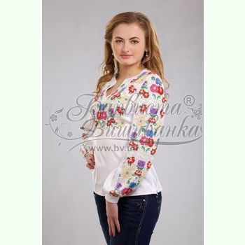 Атласна біла жіноча вишиванка БЖ-090Б