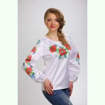 Маки, ромашки, незабудки БЖ102. Заготовка до жіночої вишиванки